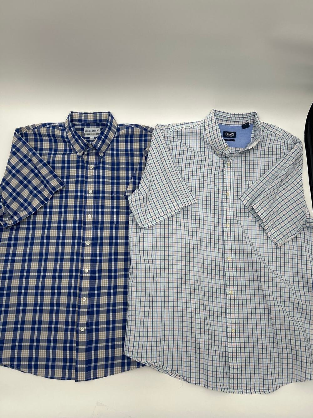 Chaps & Saddlebred 2XLT Plaid Button Down Shirt Lot 2XL Tall Casual Office Wear
